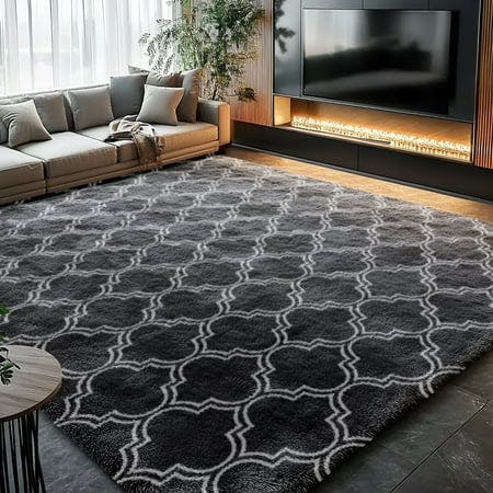 Geometric Shag Area Rug