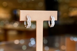 These $400 Diamond Sterling Silver Hoop Earrings Are $50 at SuperJeweler  card image