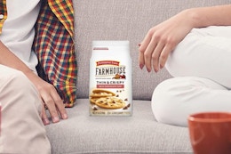 Pepperidge Farm Cookies bag on couch