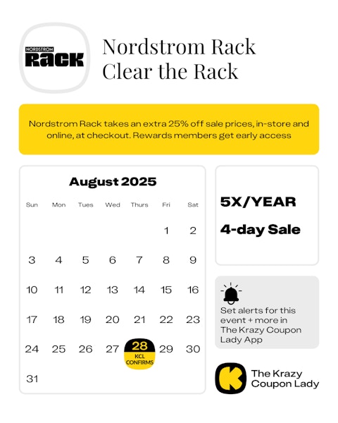Nordstrom Rack Clear the Rack 2025 Dates