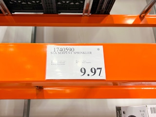 costco sea serpent sprinkler tag