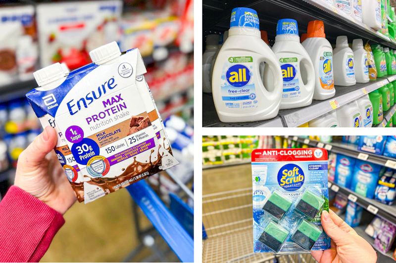 ensure, all detergent, and soft scrub side by side walmart cash 10/12/26