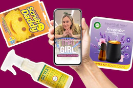 That Girl video on a phone with some products around it