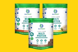 Free BioTrust Low-Carb Protein Powder Bag (Just Pay $6.95 Shipping)  card image