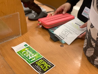 kohls cash and items being checked out