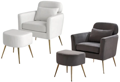 Wade Logan Chair and Ottoman Set