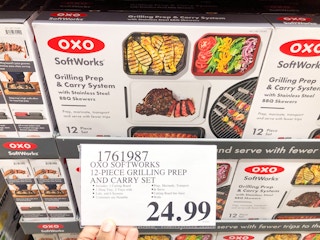 costco oxo softworks grilling prep and carry set with sale tag handheld