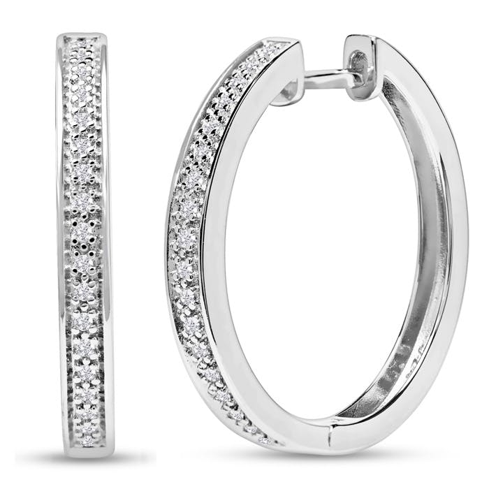 Natural Diamond Hoop Earrings