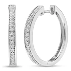 Natural Diamond Hoop Earrings
