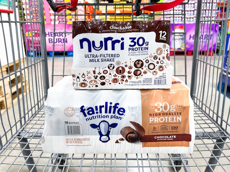 costco Fairlife and nurri protein shake in cart
