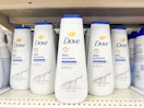 dove body wash sitting on a shelf at target