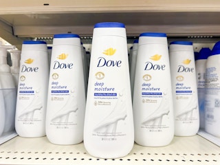 dove body wash sitting on a target shelf