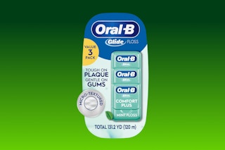 packaging of floss on green KCL template