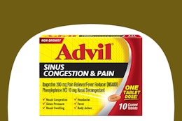 Advil Sinus Congestion and Pain Relief Tablets, as Low as $3.03 on Amazon card image