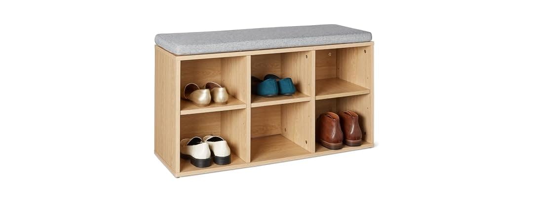 Shoe Bench with 6 Cubbies