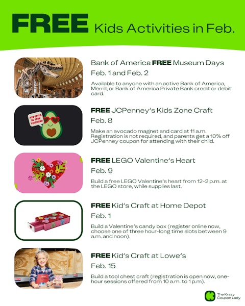 FREE KID ACTIVITIES IN FEBRUARY