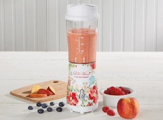 stock photo of the pioneer woman personal blender staged in kitchen