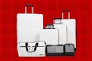 Stock photo of white 7-piece Tripcomp Hardside Luggage Set