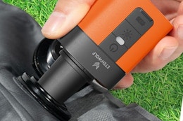 air pump being used on inflatable