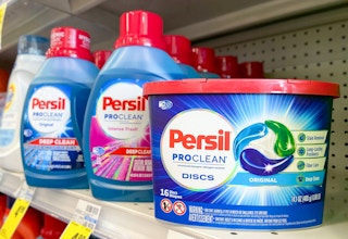 Persil laundry detergent and discs on shelf
