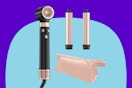 MESCOMB Dual Voltage 3 in 1 Hot Hair Styler on a blue background.