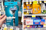 walgreens gillette, arm and hammer, walgreens bags 3-photo collage