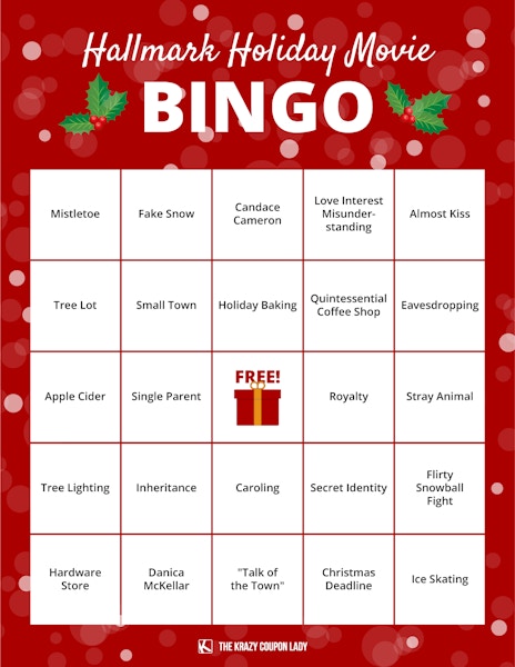 A graphic for Hallmark Holiday Movie BINGO