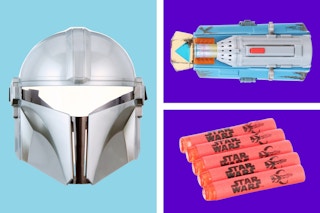 Stock photo of the NERF Star Wars The Mandalorian Mask & Gauntlet Playset