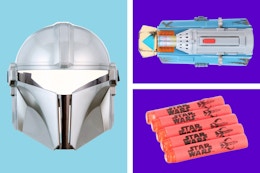 Stock photo of the NERF Star Wars The Mandalorian Mask & Gauntlet Playset