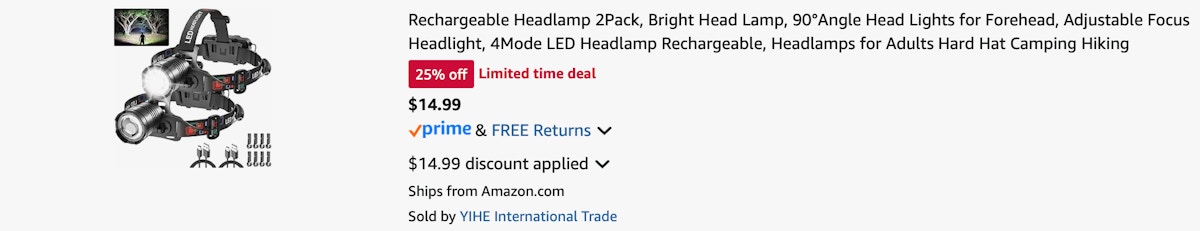 Amazon LED Headlamp 2-Pack 2025 2