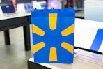 Walmart reusable tote in the laptop area