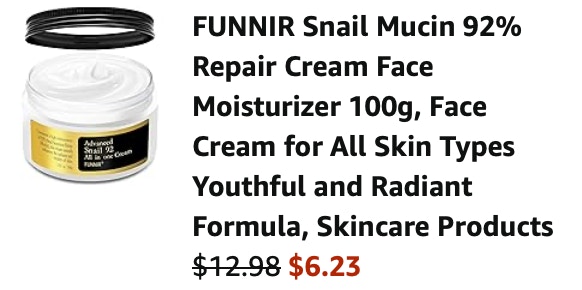 snail mucin Amazon receipt