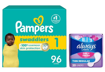 1 Pampers Diapers + 1 Always Liners