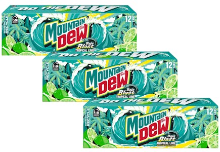 3 Mountain Dew Soda 12-Packs