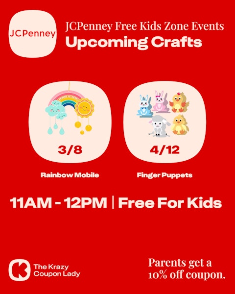 JCPenney Free Kids Zone Events-2025-March-April