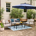 Style Selections Cave Hill 4 -Piece Patio Conversation Set with Beige Cushions