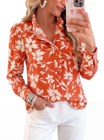 BTFBM Women's Puff Sleeve Blouse