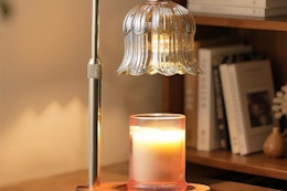 a candle warmer lamp on a table