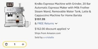 espresso machine Amazon receipt