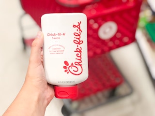 hand holding bottle of Chick-Fil-A sauce at Target