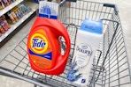 tide detergent and downy beads in walgreens cart