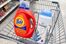tide detergent and downy beads in walgreens cart