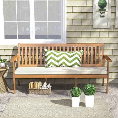 Costway Outdoor 3-Seat Wood Bench
