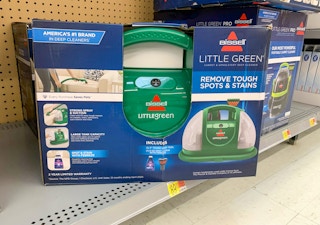 bissell little green machine in box on walmart shelf