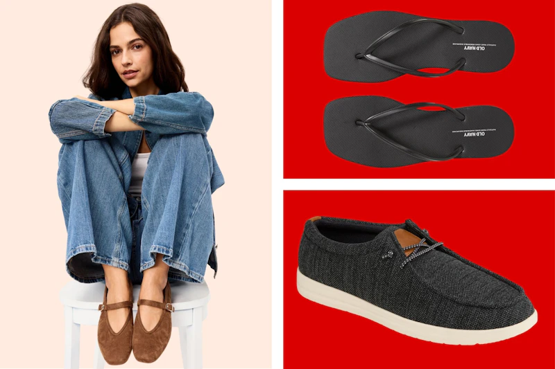 Stock images of shoes from Old Navy