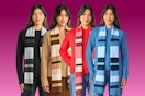 4 Time and Tru Women's Ribbed Crewneck Sweater and Stripe Scarf 2-Piece sets