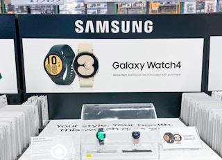 display of samsung galaxy watch4 at costco