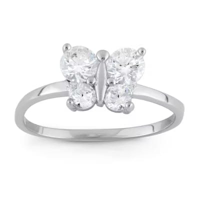 Kids' Cubic Zirconia Butterfly Ring