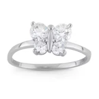Kids' Cubic Zirconia Butterfly Ring