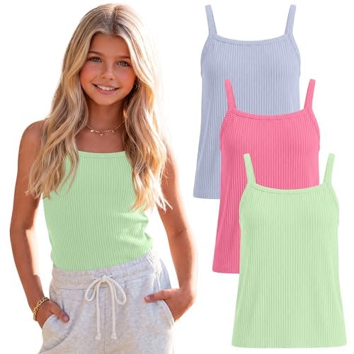 Kids' Ribbed Tank Tops 3-Pack